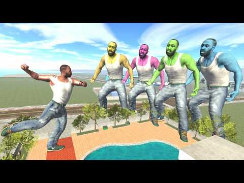 Tiny Colorful Franklin vs Giant Franklin in Indian Bike Driving 3D