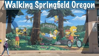 Walking Main Street in Springfield, Oregon | Simpsons Murals, Historic Downtown  (April 30, 2025)