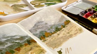 Salvage a bad painting with values - gouache painting process