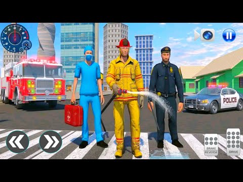 911 Emergency Rescue Operator - Police Officer, Firefighter Truck Driver and Ambulance Driver
