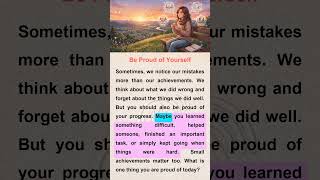 Be Proud of Yourself ⭐ | Easy English for Beginners (A1–A2) | English Listening Practice