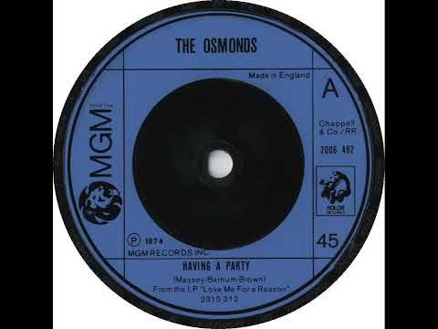 UK New Entry 1975 (45) The Osmonds - Having A Party