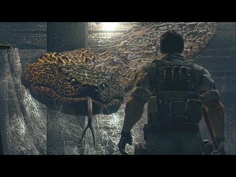 Resident Evil HD Remaster - Yawn/Giant Snake - Boss Fight (PC)