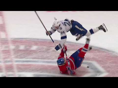 MASSIVE HIT on Slafkovsky turns Game 4 around!