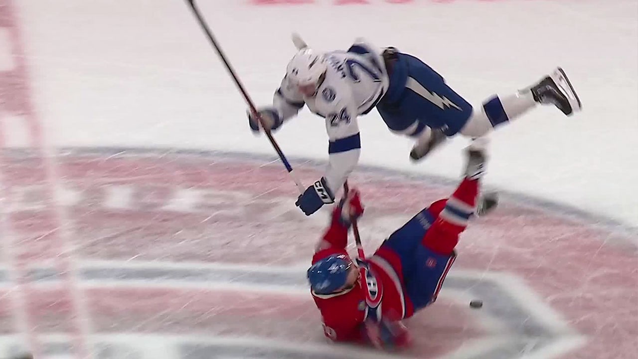 MASSIVE HIT on Slafkovsky turns Game 4 around!