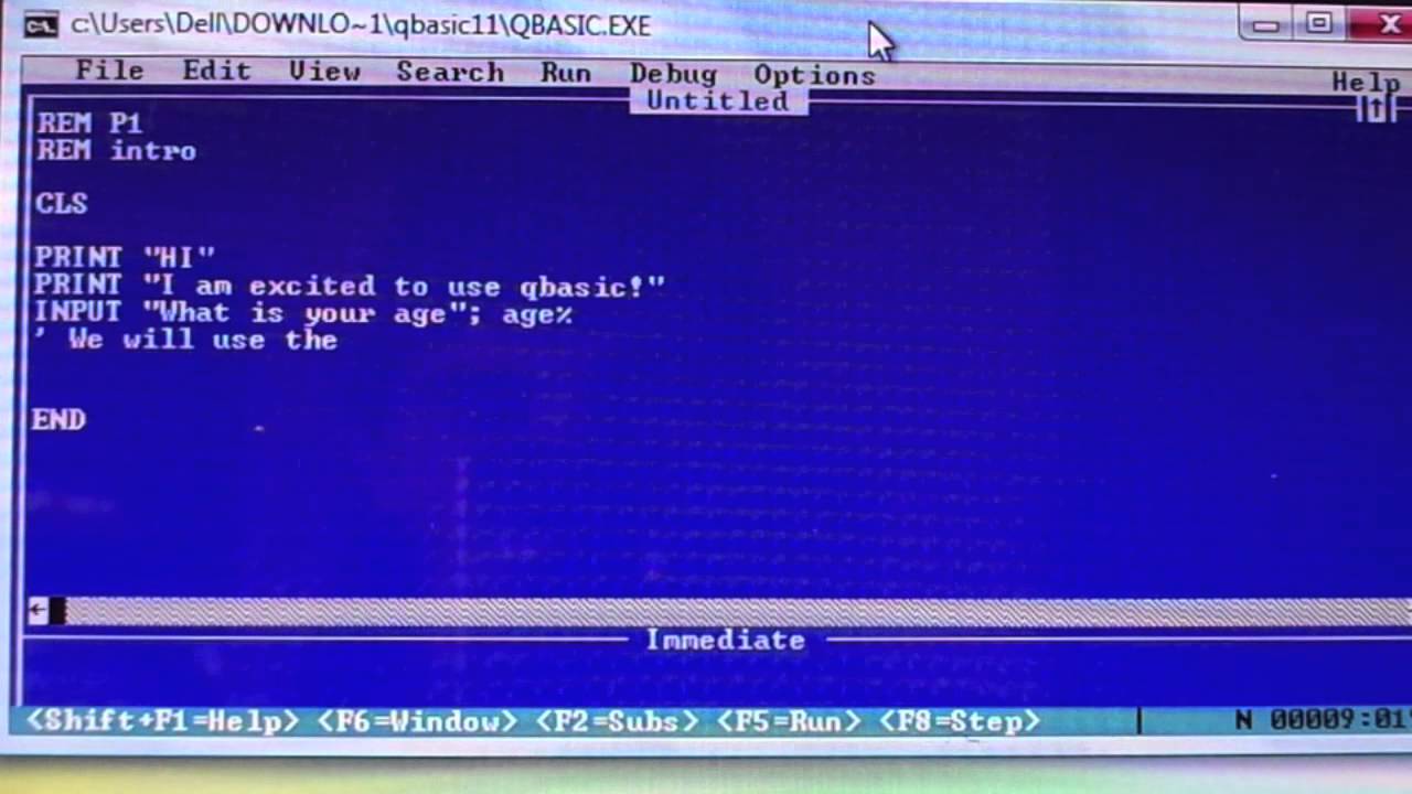 Qbasic: Print and Input statements