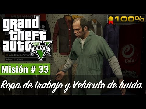 Grand Theft Auto 5 - Misión #33 - El Bloqueo (Ropa de trabajo + Vehículo de huida) [Oro / 100%]