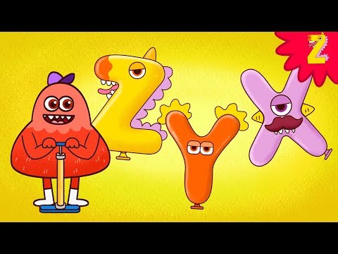Backwards alphabet  'Balloon Monster CBA' (Tebahpla 5) l Phonics Song for kids l ZooZooSong