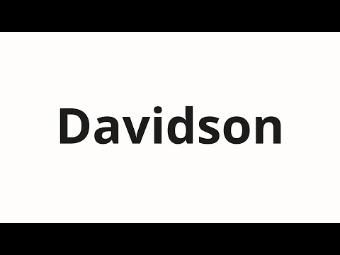 How to pronounce Davidson