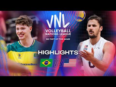 🇧🇷 BRA vs. 🇺🇸 USA - Highlights | Week 3 | Men's VNL 2024