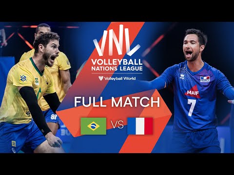 🇧🇷 BRA vs. 🇫🇷 FRA - Full Match | Men's VNL 2021