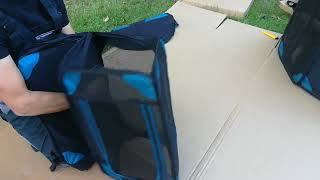 Klec pro psa, látková přepravka, výběh, šedá 150cm