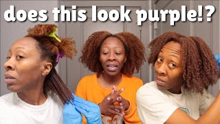 BLUE TONER ON ORANGE HAIR| Goodbye brass!! Toning my ginger colored natural hair