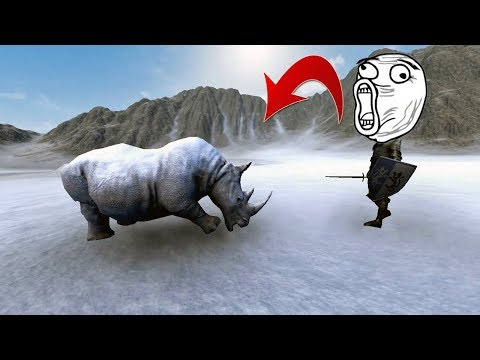 How STRONG is a RHINO? Fights vs Lion, Knights, Shieldmen | Beast Battle Simulator