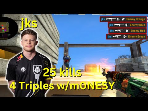 Jks Vertigo POV w/m0NESY & NiKo - 25 Kills - 4 Triples - CSGO Jks POV