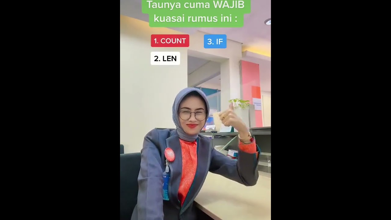 Rumus excel wajib bagi teller bank