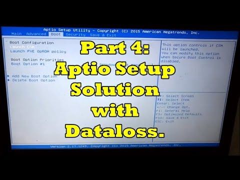 4. Aptio Setup Utility Fix 99.9% |With data loss | 2018
