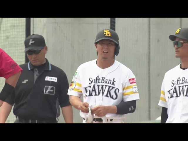 【ファーム】初球攻撃!! ホークス・佐藤直樹 レフト方向へ先制のタイムリー!!  2024年4月19日 福岡ソフトバンクホークス 対 広島東洋カープ