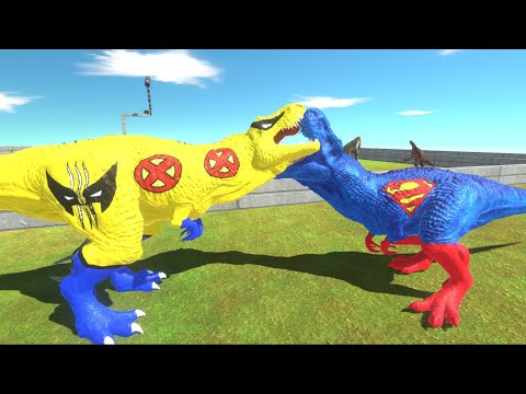 WOLVERINE - X MEN T REX TEAM DEATH RUN - Animal Revolt Battle Simulator