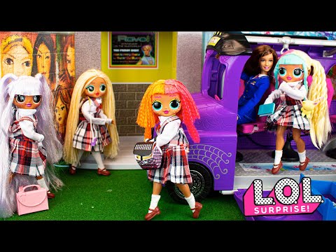 LOL OMG Doll Family High School Morning Routine