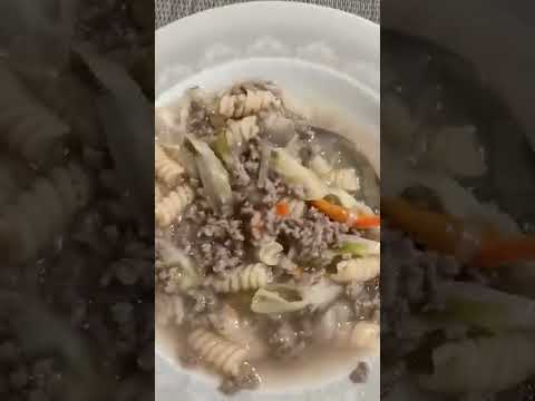 SPIRAL SOUP PASTA WITH GROUND BEEF AND VEGETABLES
