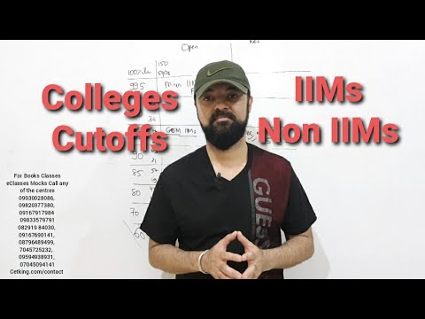 CAT All Colleges vs Percentile va Score | IIMs and Non IIMs Cutoffs