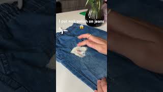 Tried removing nail polish from jeans using sugar… it actually worked 👖✨ #DIYhack #lifehacks
