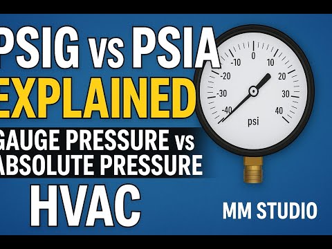 PSIG vs PSIA Explained | Gauge Pressure vs Absolute Pressure in HVAC | MM Studio