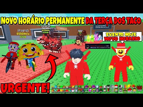 😱 URGENTE!! O SAMMY CONFIRMOU O HORÁRIO DO NOVO EVENTO DO TACO HOJE NO ROUBE UM BRAINROT - ROBLOX