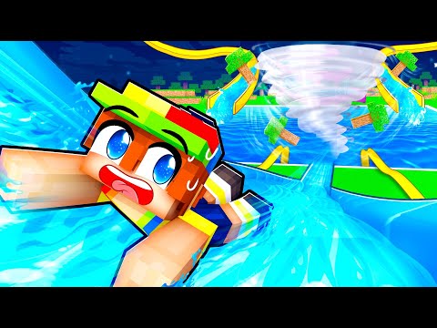Surviving A TORNADO At A WATERPARK in Minecraft!