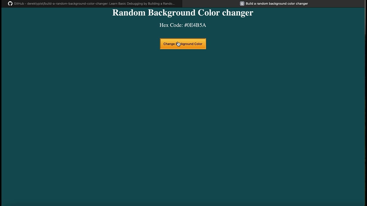 Random Background Color Changer - JavaScript Project