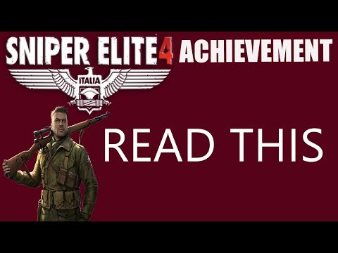 SNIPER ELITE 4 READ THIS ACHIEVEMENT/TROPHY DEATHSTORM 2: INFILTRATION