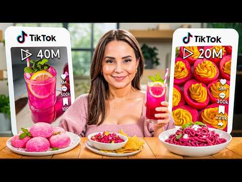I Tried 10 All PINK TikTok Recipes!