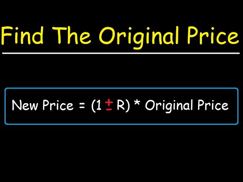 How To Calculate The Original Price of an Item After a Discount Video