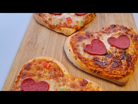 DIY Heart Shaped Pizza for Valentines Day ♡ Bake With Me