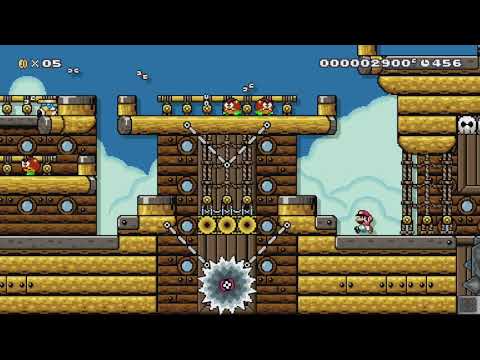 1-4 Bowser's Armed Train! by снгίς - SUPER MARIO MAKER - NO COMMENTARY 1bi