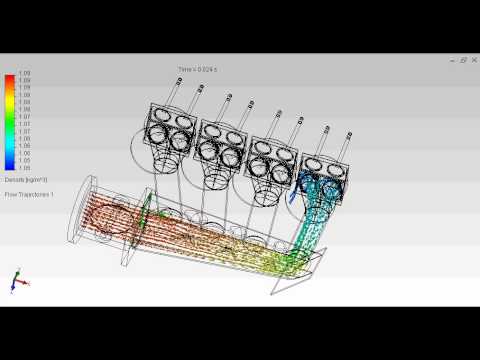 Intake Manifold - Plenum - CFD transient animation