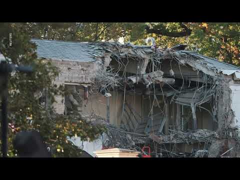 White House ballroom construction begins with demolition of part of East Wing, raw footage shows