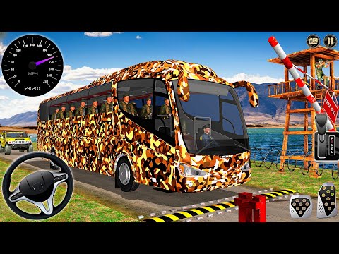 US Army Soldiers Transport Bus Driver - Offroad Military Bus Simulator 3D : Android Gameplay