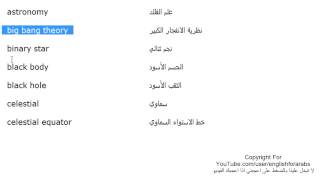 تعلم اللغة الانجليزية الدرس 164 كلمات ومفردات تخص علم الفلك باللغة الانجليزية الجزء 1