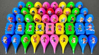PAW Patrol Slime ASMR 🐶 Chase, Marshall, Skye in Egg & Dog Bone Clay Slime Search