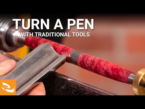 Turning a Pen with Traditional Tools (How-to Beginners Guide)