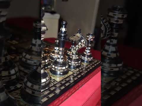 Park Game Series Plastic Chess Set Black & Sandal Pieces - 3.75