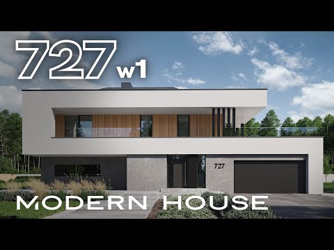 Projekt piętrowej willi z kopertowym dachem NewHouse 727 w1 - od MODERN HOUSE
