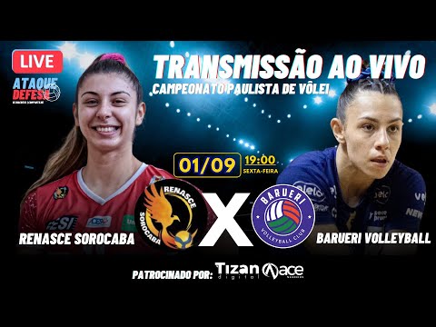 Renasce Sorocaba x Barueri Volleyball | Transmissão Ao Vivo - Campeonato Paulista de Vôlei 2023