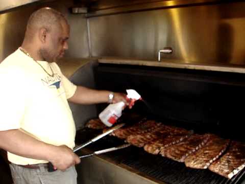 Grilling BBQ Ribs @ CnD's BBQ Grille Wakefield, Ma