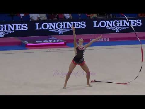Olga BOGDANOVA (EST) ribbon - 2015 Stuttgart worlds Qualifs