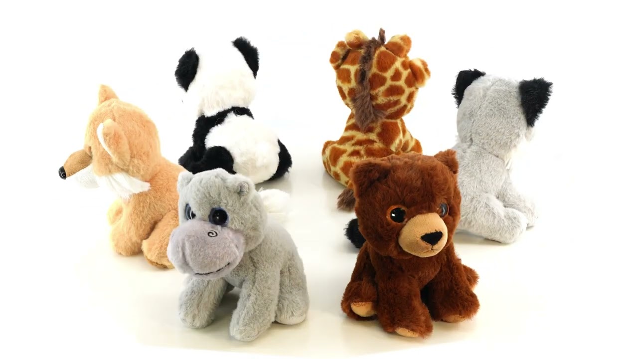 Set of 6 Soft Plush Animals Toys