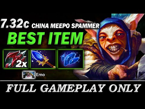 China Meepo Spammer with his Best Item 2x Dragon Lance, Scepter, Shard - Full Gameplay Meepo #247