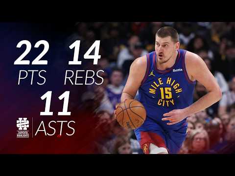 Nikola Jokic 22 pts 14 rebs 11 asts vs Cavs 25/26 season